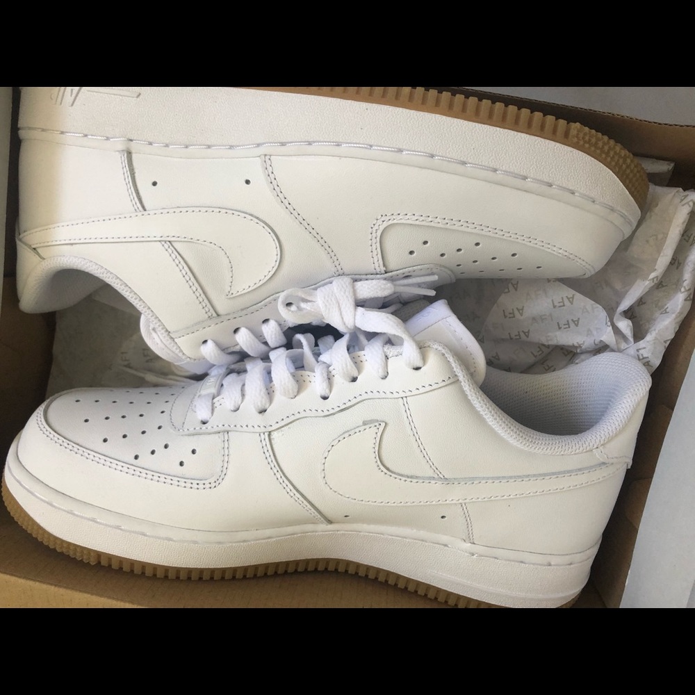 2021 Gum Bottom All White Low Top AF1